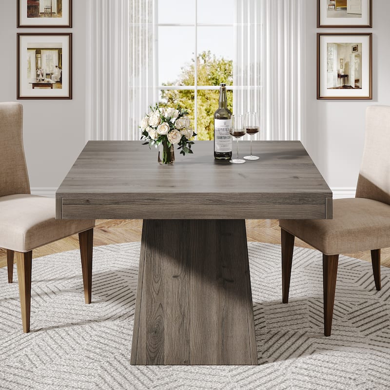 Square Dining Table for 4, 31.5-Inch Kitchen Table with Pedestal Base - 31.5"D x 31.5"W x 29.53"H