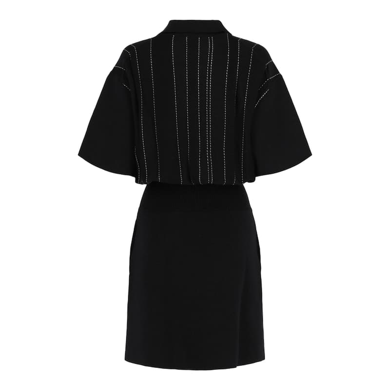 Ferragamo Contrast Stitch Knit Dress, ,