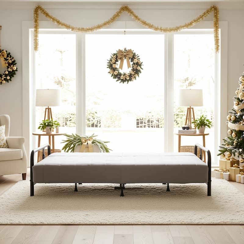 Homy Casa Modern Convertible Sofa Bed, Metal Frame Futon Couch Living