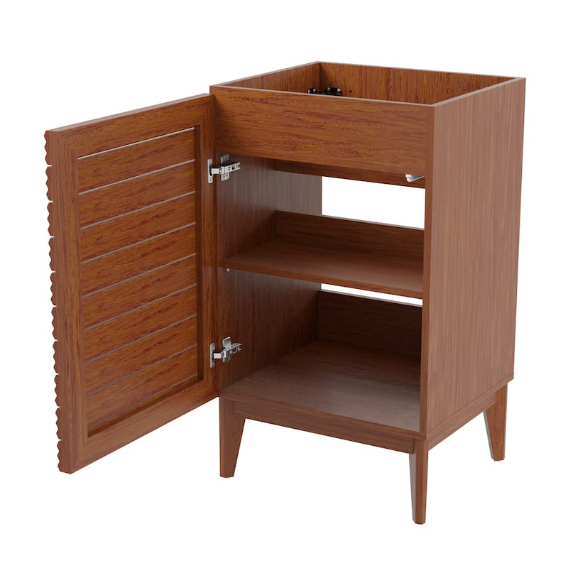 Javer Thin Linear Slat Modern Farmhouse 2-Shelf Bath Vanity Cabinet Only (Sink Basin not Included), by JONATHAN Y