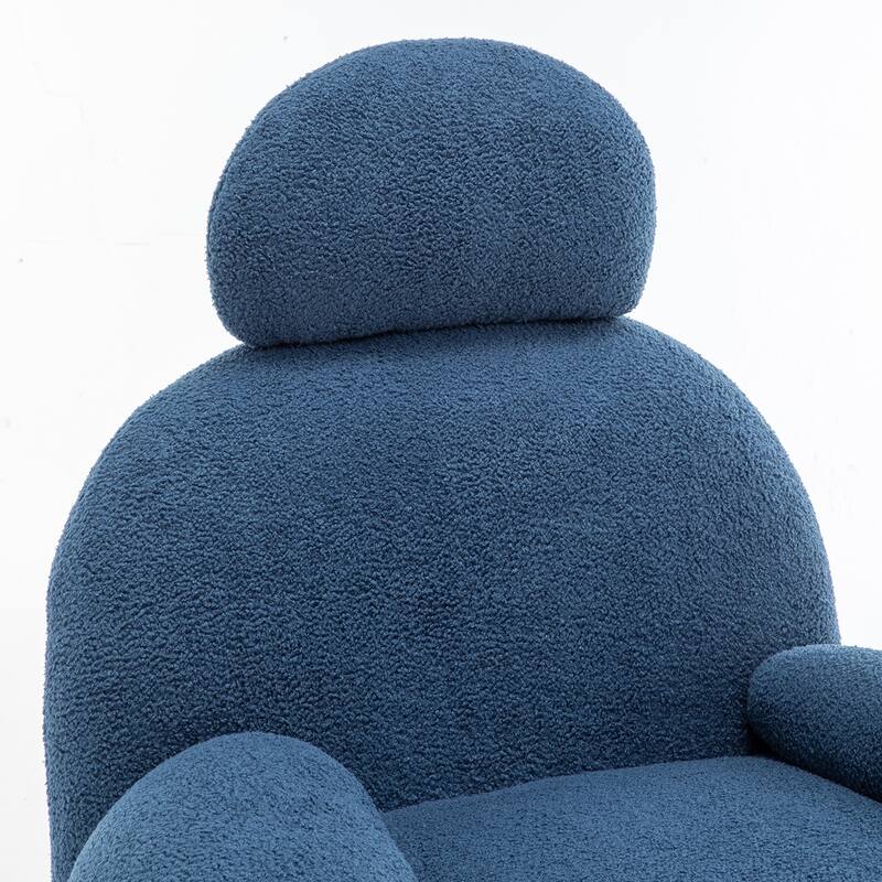 SEYNAR Modern Faux Sherpa Upolstered High Back Armless Accent Chair