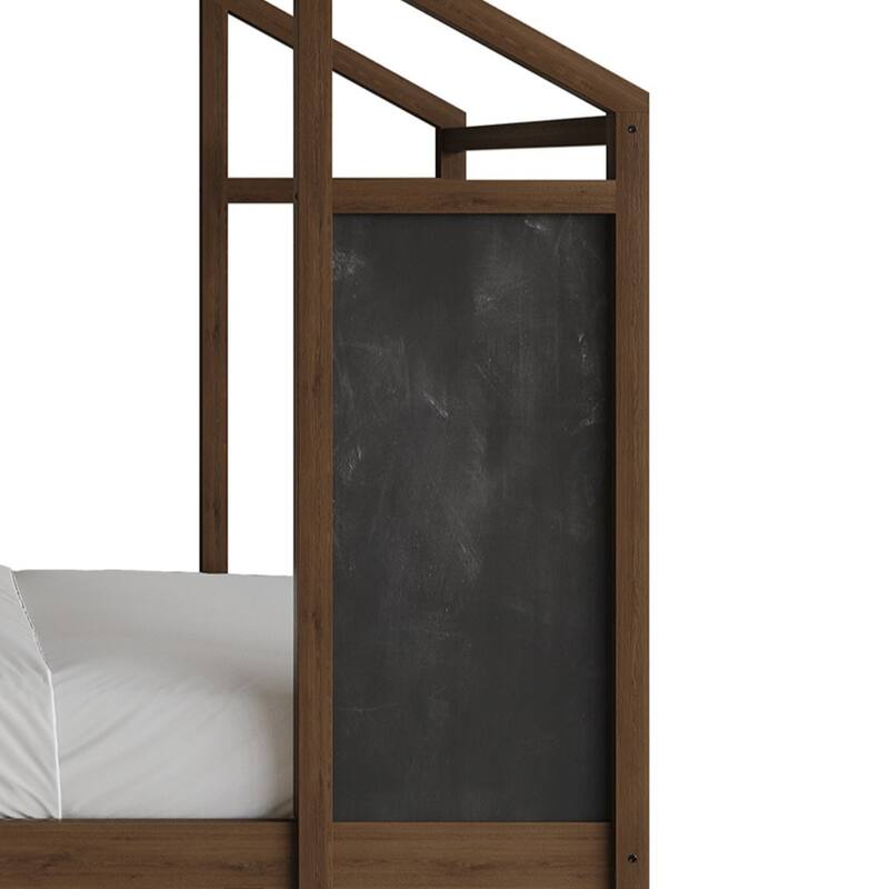 CraftPorch Mid-Century Wooden Canopy Bed