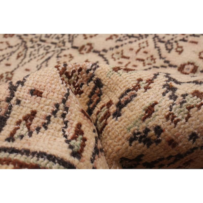 ECARPETGALLERY Hand-knotted Melis Vintage Cream Wool Rug - 5'5 x 8'5