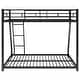 preview thumbnail 7 of 20, Metal Twin Over Full Bunk Kids Bed Frame with Sloping Stairs for Bedroom, Black