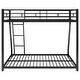 preview thumbnail 18 of 20, Twin over Full Size Metal Floor Bunk Bed with Fence and Ladder for Kids, Bedroom