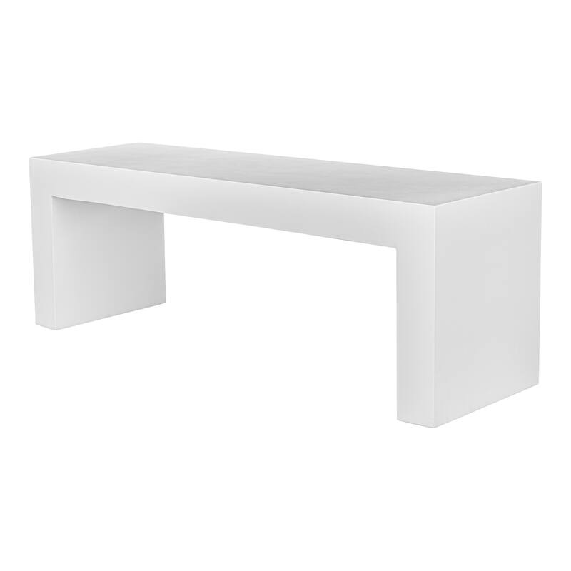 NADAAL STUDIOS Revive Bench, Fiber-Reinforced Natural Concrete, Seats 3, White