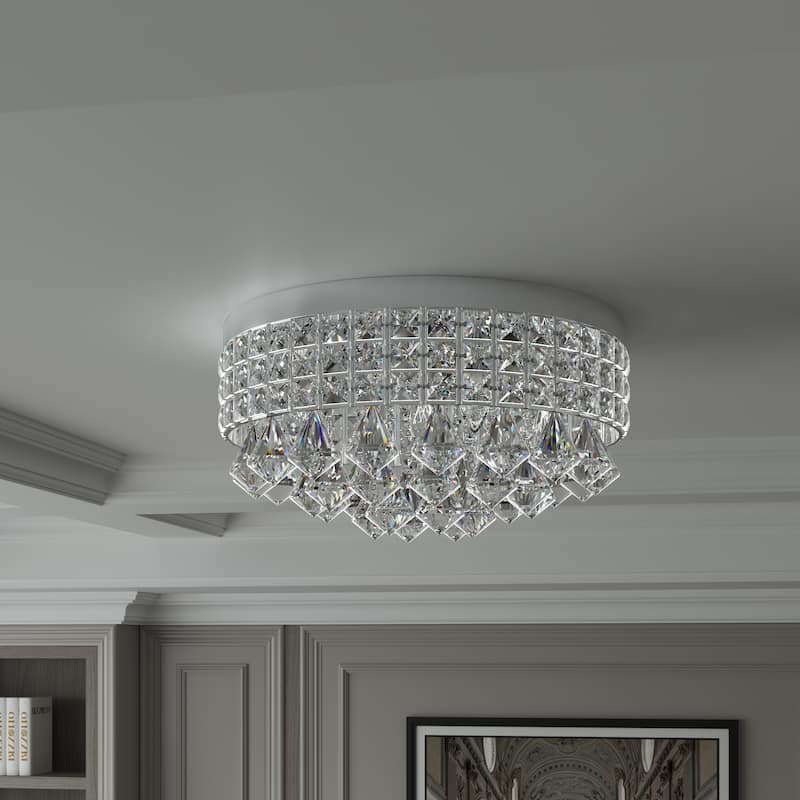 Maxax 4 - Light 15'' Crystal Metal Flush Mount - N/A