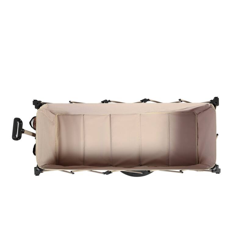 220lbs Weight Capacity Heavy Duty 300L Folding Utility Foldable Extended Wagon with All-Terrain Beach Wheels & Drink Holders