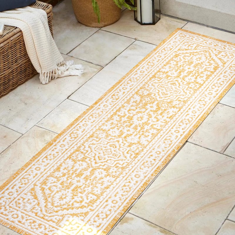 JONATHAN Y Rozetta Medallion Textured Weave Indoor/Outdoor Area Rug