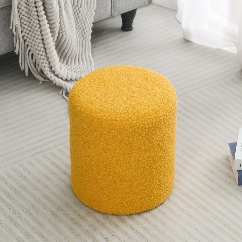 Adeco Footrest Ottoman 13 inches Fabric Stool for Living Room Bedroom