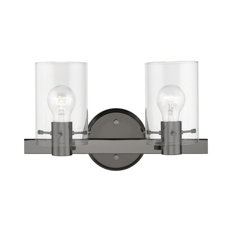 Livex Lighting 2-light Black Chrome Vanity Sconce, 17232-46 - 14.5" W 8.5" H 6.5" EXT