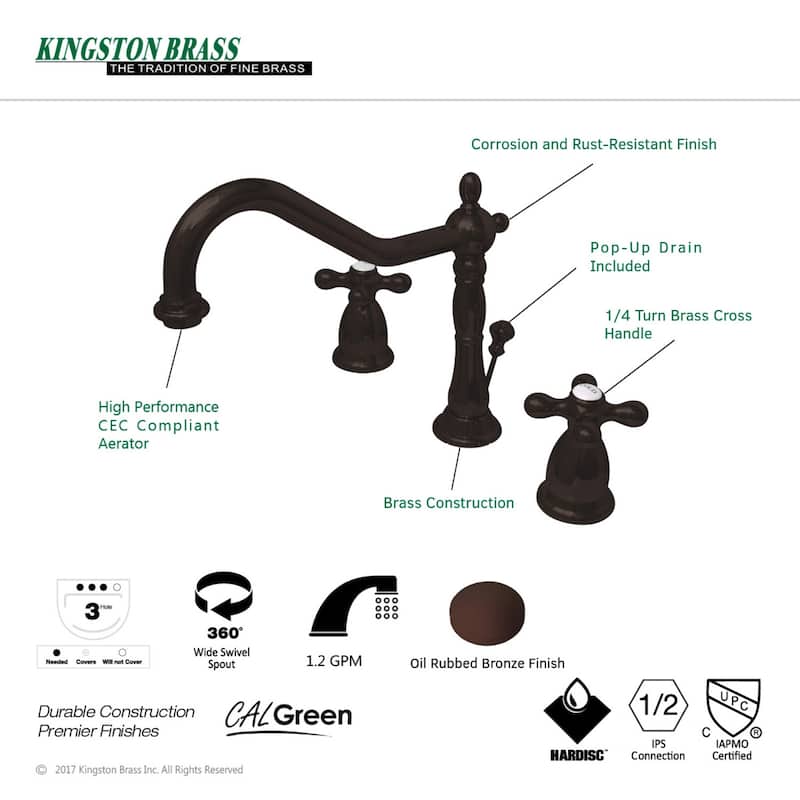 Kingston Brass Heritage 8 in. Widespread Bathroom Faucet