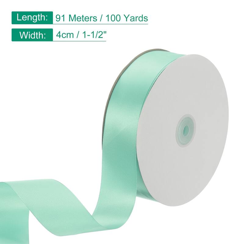 Satin Ribbon, 100 Yards Single Face Polyester Satin Ribbon - Pale Sky Blue - 1-1/2 Inch