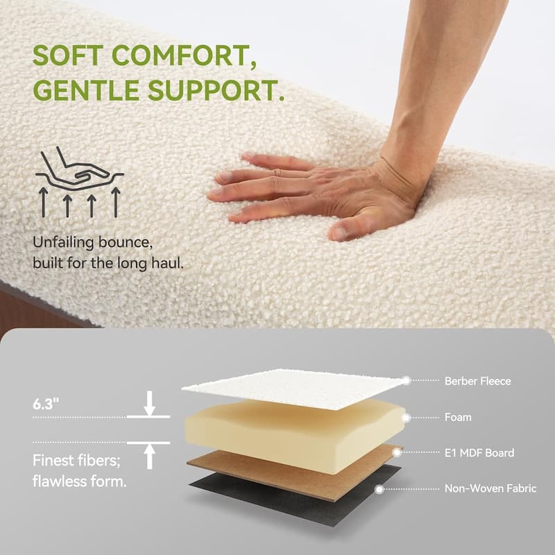 47 Inch Modern Entryway Bench End of Bed Shoe Bench with Cushion - 47.24" W x 12.6" D x 18.9" H