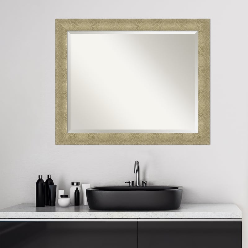 Beveled Bathroom Wall Mirror - Mosaic Gold Frame
