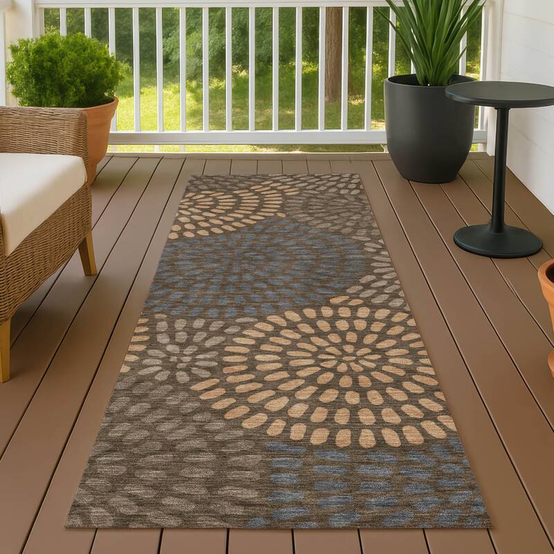 Machine Washable Indoor/ Outdoor Casual Ric Chantille Rug - Chocolate - 2'3" x 7'6"