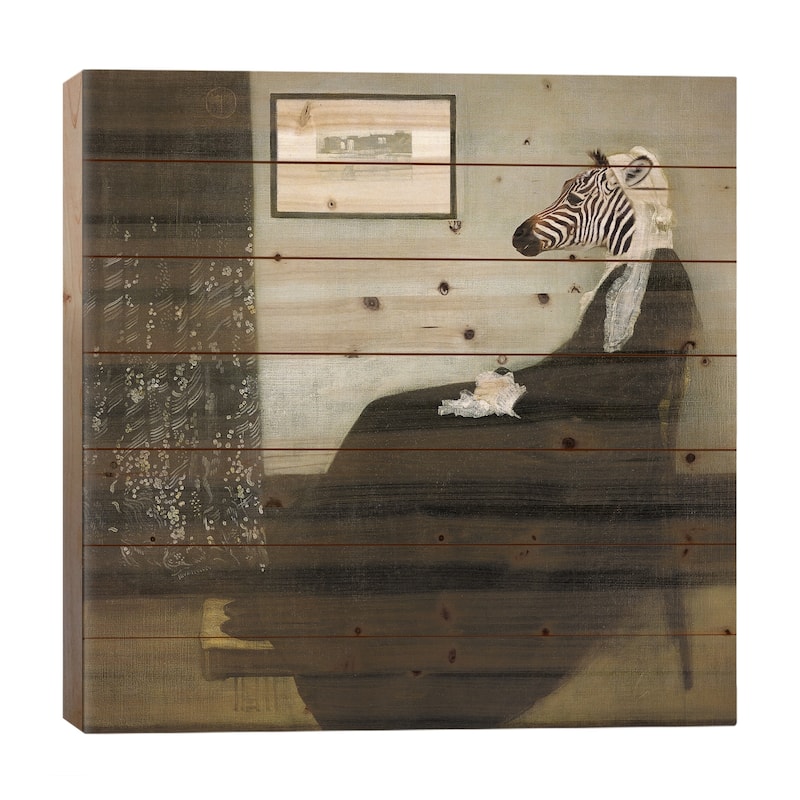 Whistlers Mom Print On Wood by Karen Burke - Multi-Color - 26x26x1.5