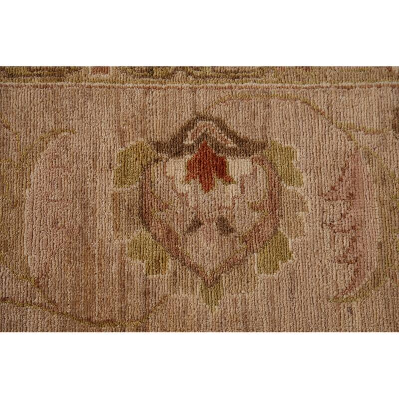 Vegetable Dye Brown Peshawar Oriental Area Rug Handmade Wool Carpet - 9'0"x 11'10"