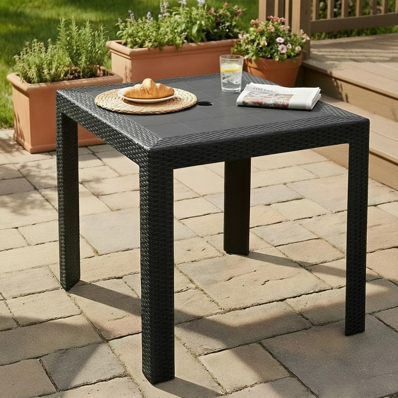 Mace Modern Outdoor Bistro Dining Table with Weather Resistant and Weaver Design for Patio or Decks