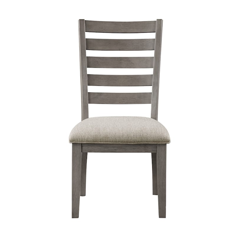 Gray/Beige Fabric Upholstered Wood Frame Dining Chair, Set of 2, Sturdy Dining Chair for Dining Rooms - 19