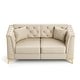 preview thumbnail 15 of 36, GDFStudio - Multi-Size Faux Leather 6-Seat Chesterfield Modular Sofa Set with Metal Trim & 6 Pillows