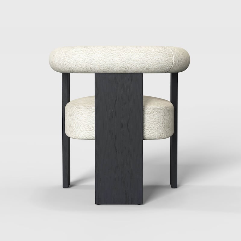Owena Modern Armchair Upholstered Brushed Fabric with Padding Wood Frame