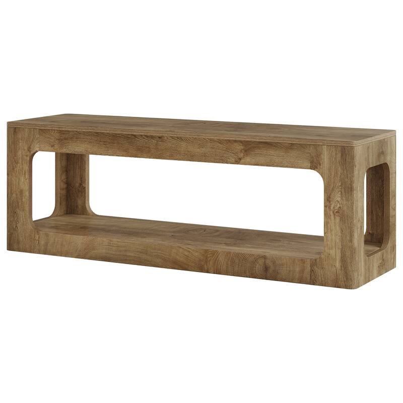 63-Inch Entryway Table with Storage Shelf, 2-Tier Sofa Console Table for Living Room, Hallway, Foyer