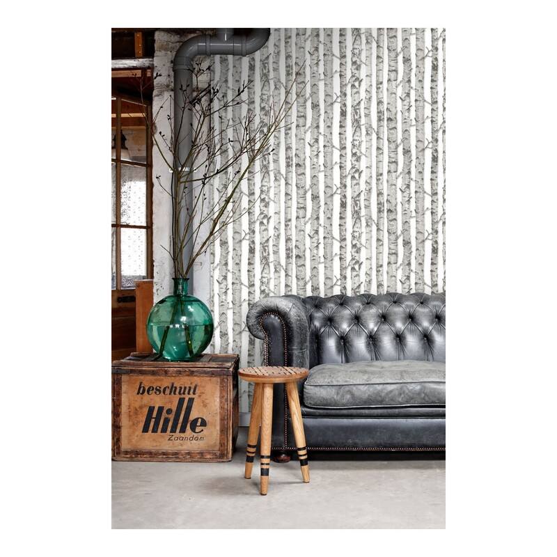 ESTA Home Merman Light Grey Birch Tree Wallpaper - 20.5 x 396 x 0.025