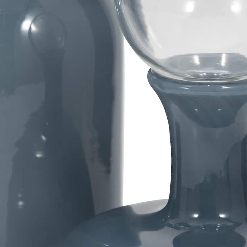 Sagebrook Home Modern Glass Vases with Artistic Swirl Design, Elegant Decorative Accent Set of 3