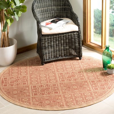 SAFAVIEH Courtyard Jacklyn Geometric Block Indoor/ Outdoor Area Rug