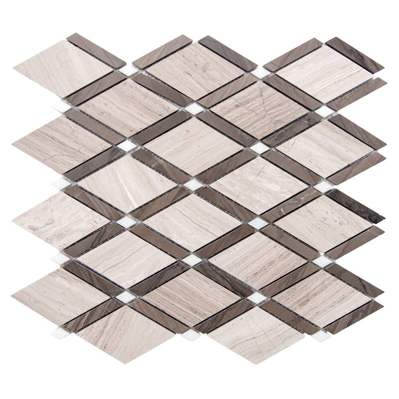 Santorini Diamante 13.75x13.88 Athens Grey Marble Backsplash Wall Tile