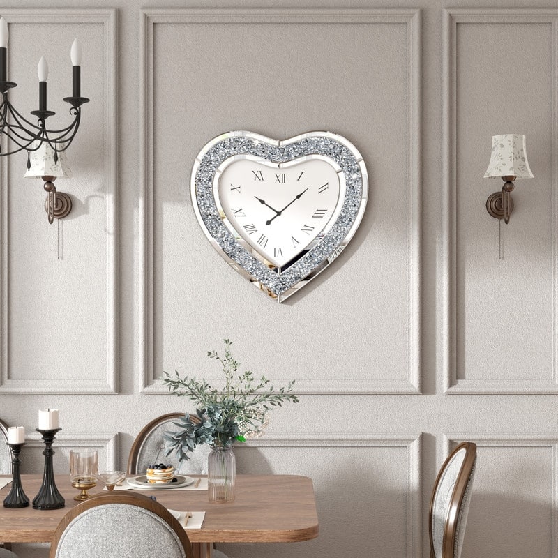 Mirrored Silver Wall Clock