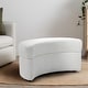 preview thumbnail 85 of 96, Upholstered Chenille Boucle Half Moon Storage Ottoman with Tray