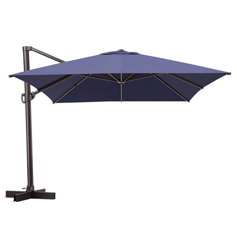 10x13FT Patio Cantilever Umbrella Outdoor Offset Umbrella 360-Degree Rotation with No Base