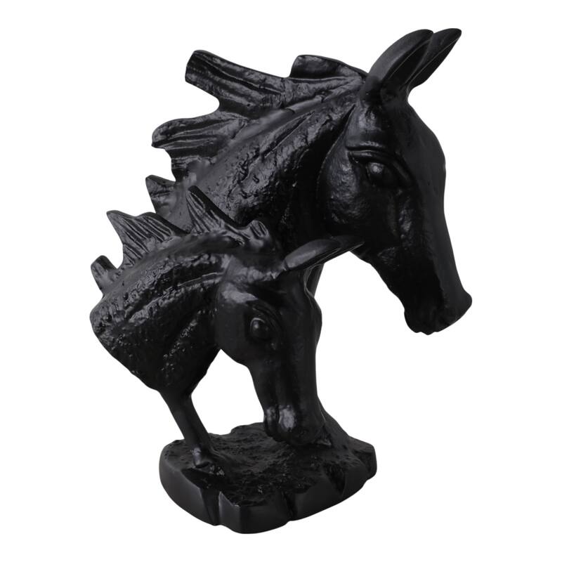Metal Aluminum Modern Horse Figurine Sculpted Design - 10" Black - 9.5" x 6.5" x 10"