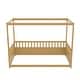 preview thumbnail 15 of 28, Wooden Canopy Bed Frame with Guardrails, Four-Poster Design, and Montessori-Inspired Floor Bed for Kids .