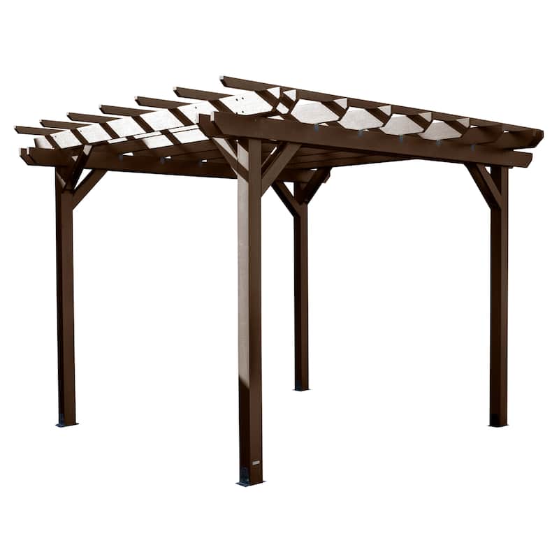 Highwood Bodhi 10 x 10 Recycled Plastic Pergola - Weathered Acorn