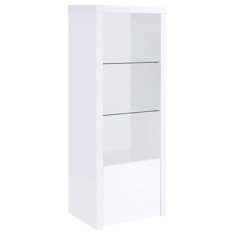 Jude 3-shelf Engineered Wood Media Tower High Gloss White - White High Gloss