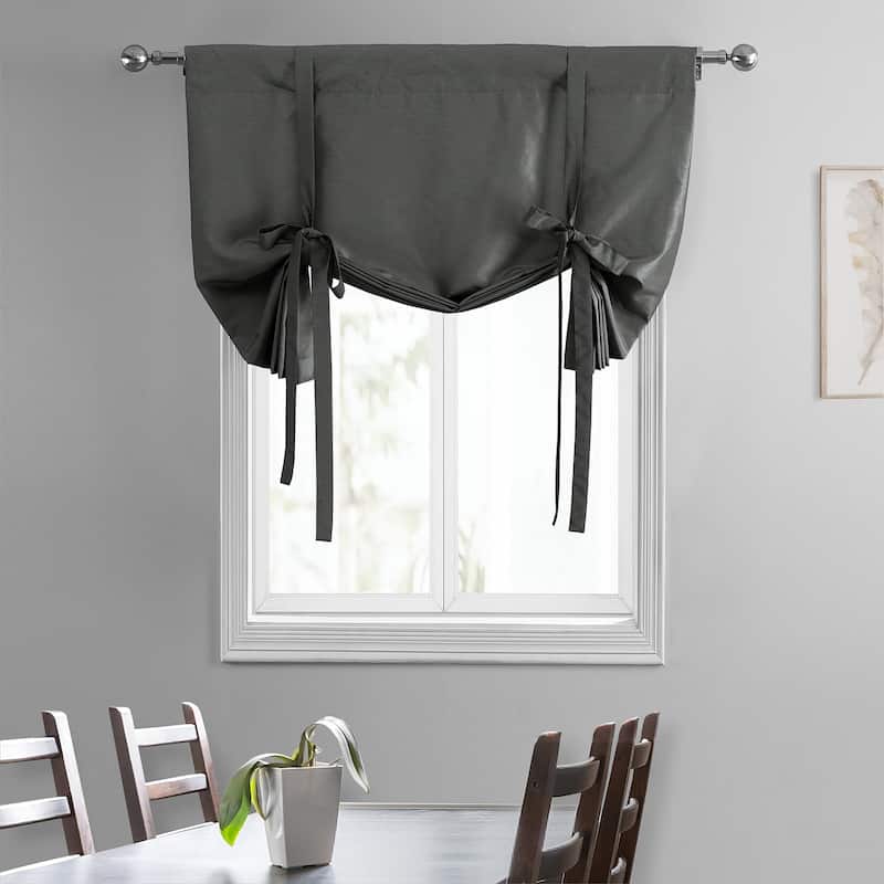 Exclusive Fabrics Vintage Textured Faux Dupioni Silk Tie-Up Window Shade (1 Panel)