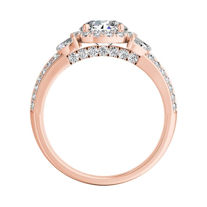 Auriya 14k Gold Floral Vintage 1 1/3ctw Round Halo Diamond Engagement Ring (G-H, VS1-VS2)