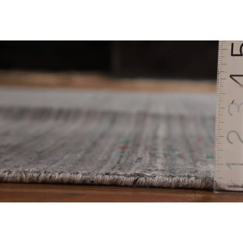 Hand Knotted Oriental 100% Wool Carpet Tribal Tribal Greys & Charcoal Gabbeh Area Rug - 9' 11'' X 7' 11''