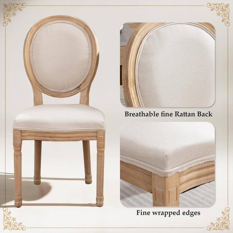 Upholstered French Style Nailhead Dining Chairs(Set of 6)