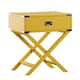 Kenton X Base Wood Accent Campaign Table by iNSPIRE Q Bold - Yellow