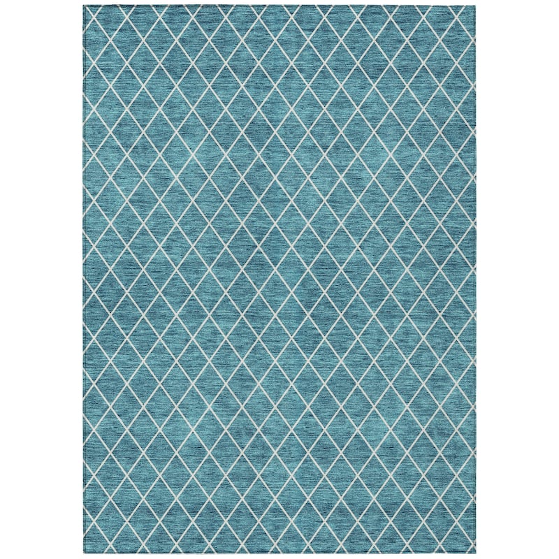 Machine Washable Indoor/ Outdoor Chantille Diamond Trellis Rug