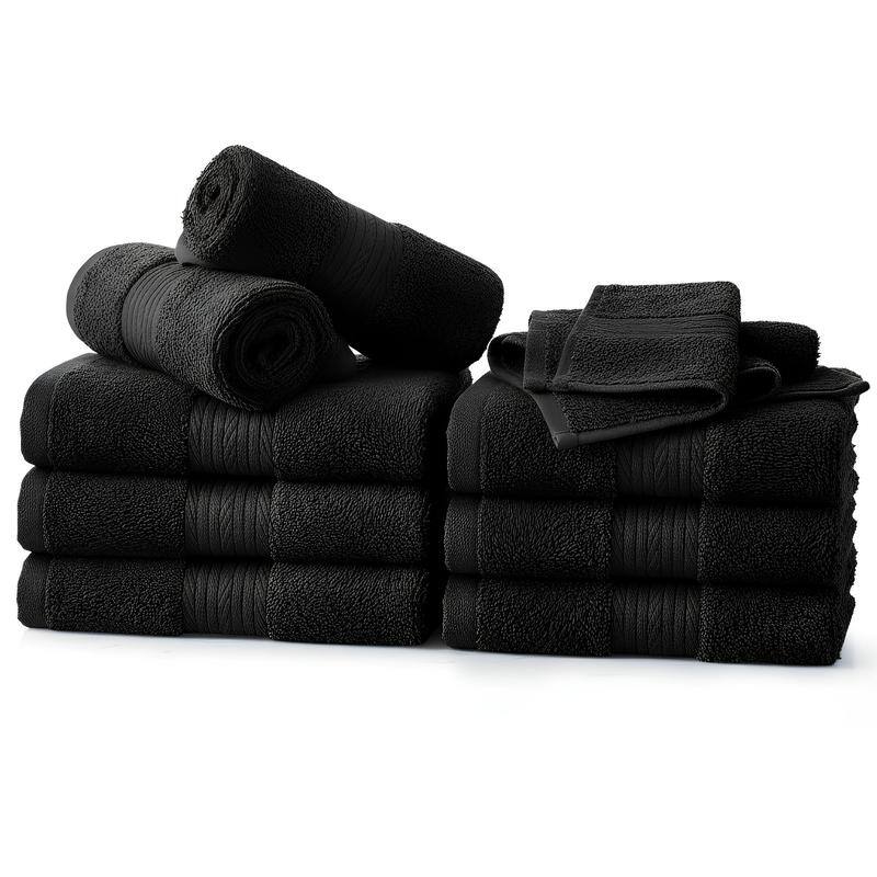 Luxurious Cotton 600GSM Soft Wash Cloths 12X12 Inch by Ample Decor - 10 Pcs