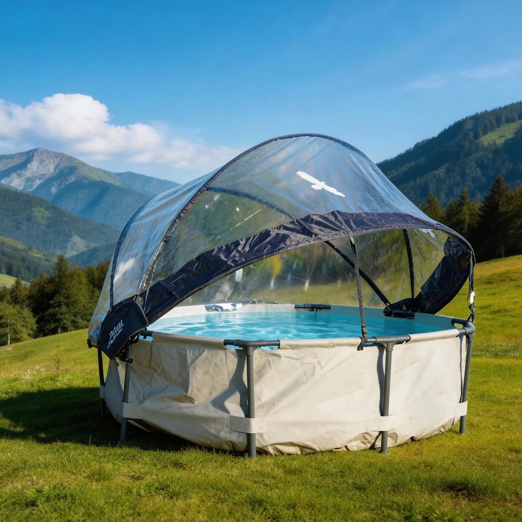 Round All Weather Pool Dome Enclosure for Outdoor Above-Ground Frame Pools (Compatible with Clean & Warm Water Pools)