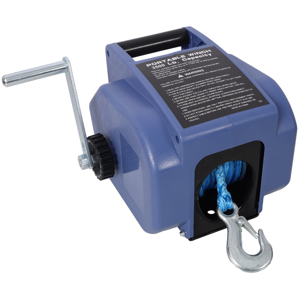 12v 3500lbs Trailer Winch, Reversible Electric Winch, for Boats up to 5000 lbs, with Synthetic Rope, With Extra Pulley Hook