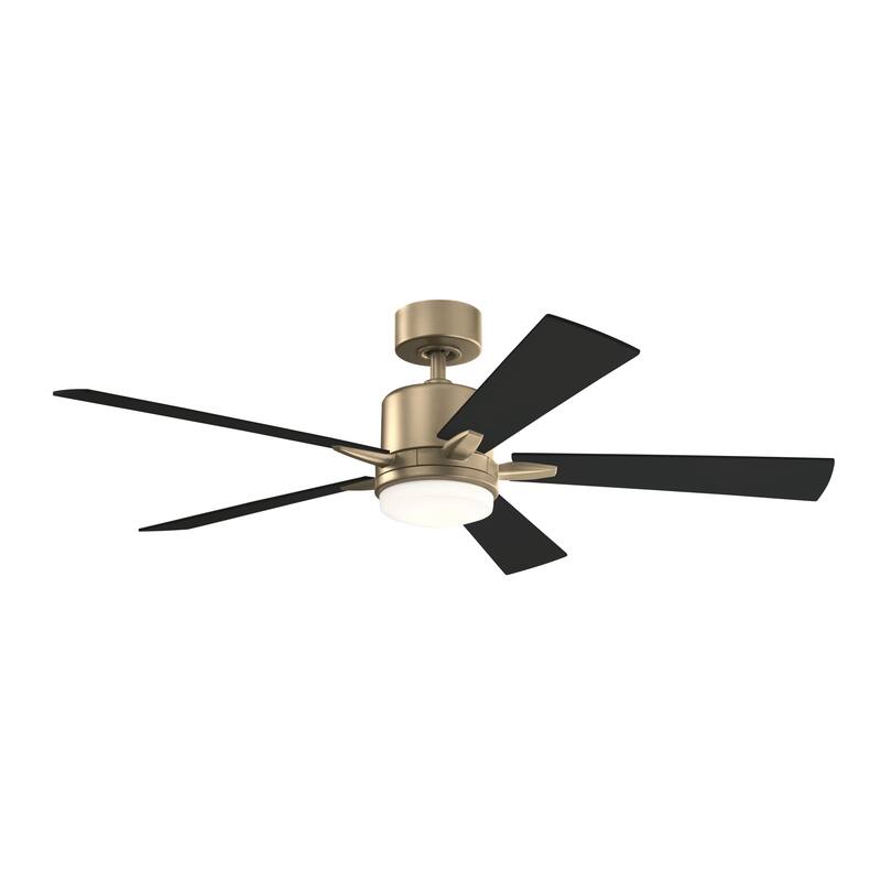 52 Inch Lucian Elite 5 Blade Indoor Ceiling Fan in Champagne Bronze with Matte White Blades