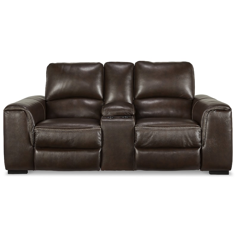 Signature Design by Ashley Alessandro Power Reclining Loveseat with Console and Adjustable Headrest - 84"W x 40"D x 41"H