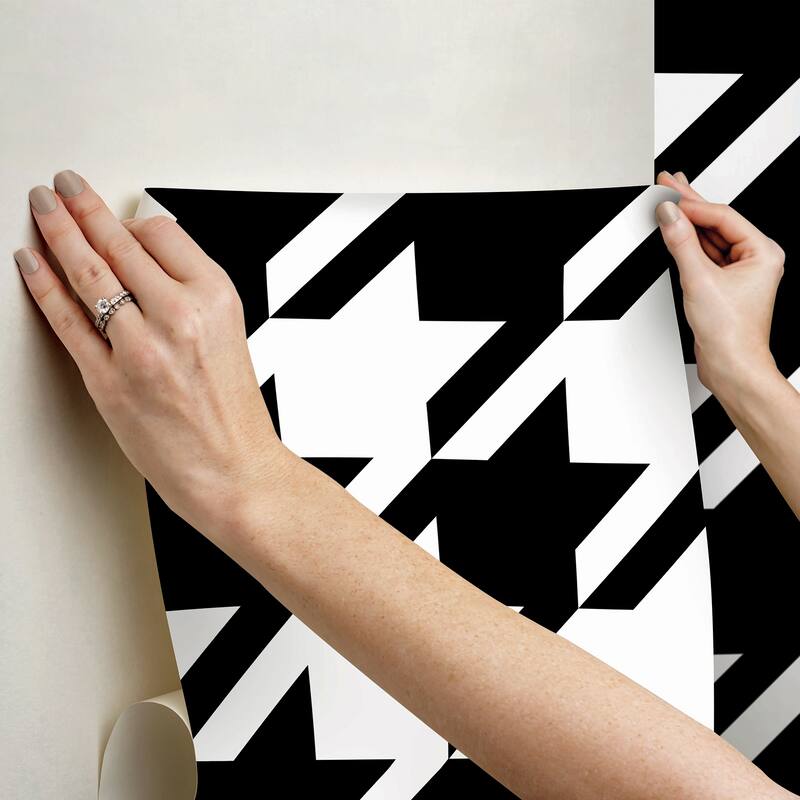 RuPaul RuHoundstooth Black Peel and Stick Wallpaper